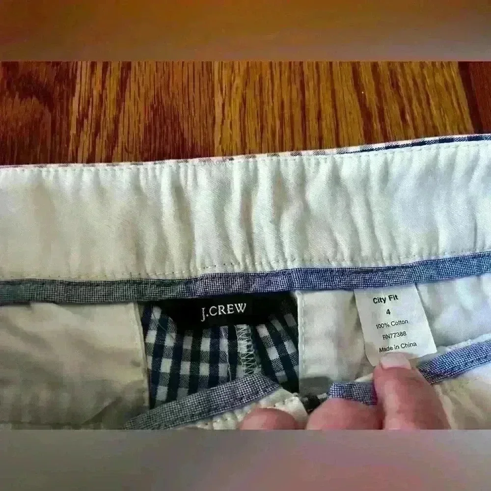 J.CREW -  BLUE/White Gingham Pants. City Fit. Size 4